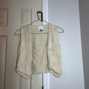 Jenny Vintage Cream Beaded Vest